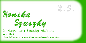 monika szuszky business card